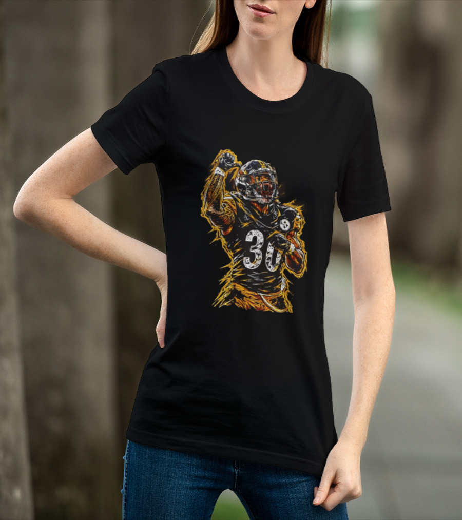Pittsburgh Steelers Jaylen Warren 30 Scream NFL Football Player T-Shirt