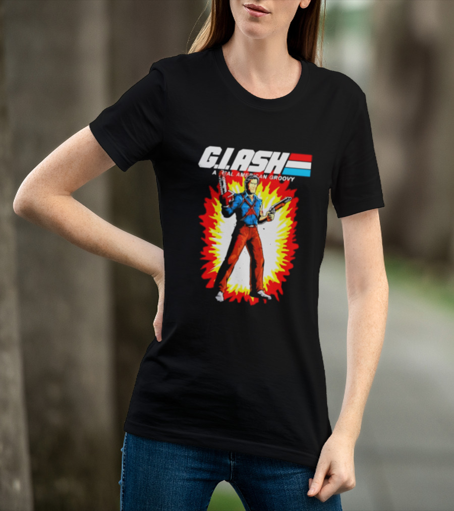 G.I. Ash A Real American Groovy Evil Dead Character Explosion T-Shirt