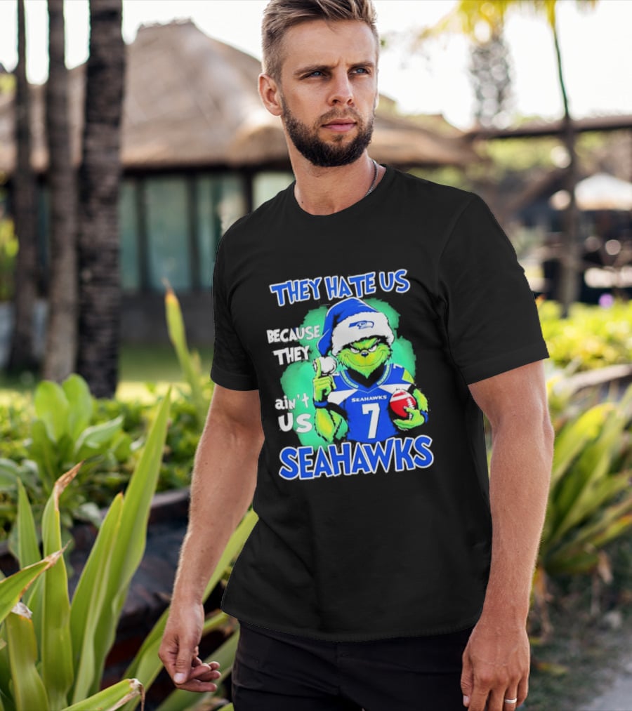 Grinch Seahawks 2026 Christmas They Hate Us Because They Ain't Us T-Shirt