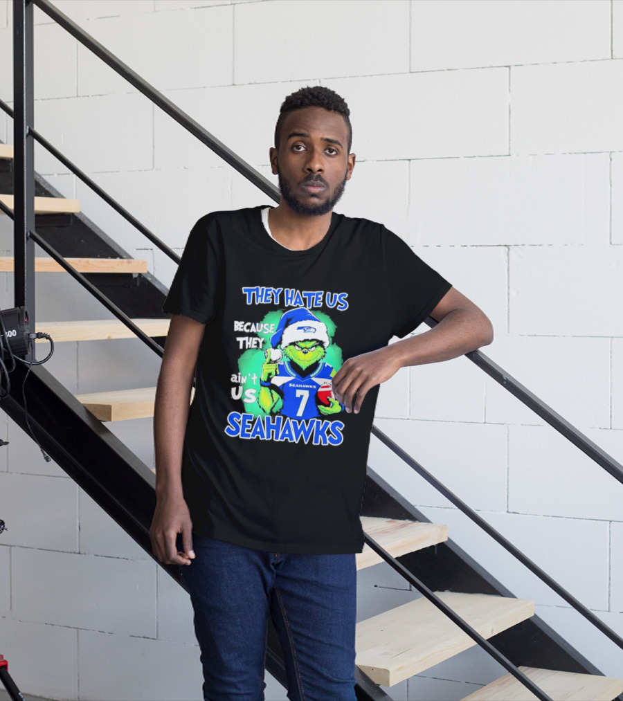 Grinch Seahawks 2026 Christmas They Hate Us Because They Ain't Us T-Shirt