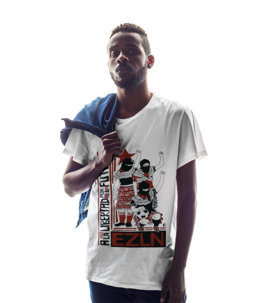 A La Libertad Por El Futbol EZLN Zapatista Red Star Movement T-Shirt