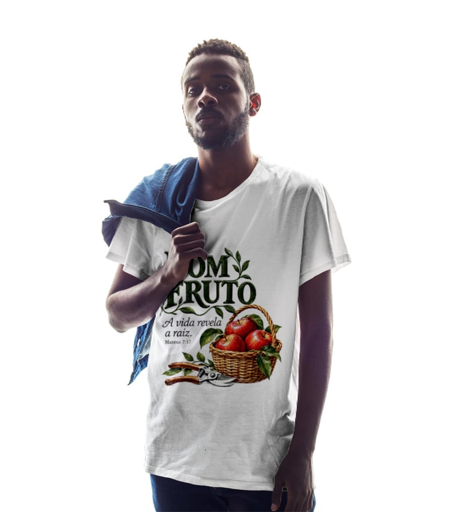 Bom Fruto A Vida Revela A Raiz Mateus 7 17 Basket Of Apples T-Shirt