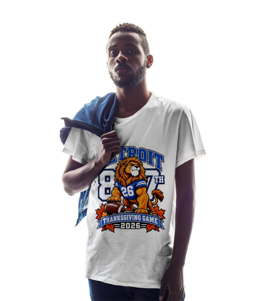 Detroit Lions 87th Thanksgiving Game 2026 Lion Football 26 T-Shirt