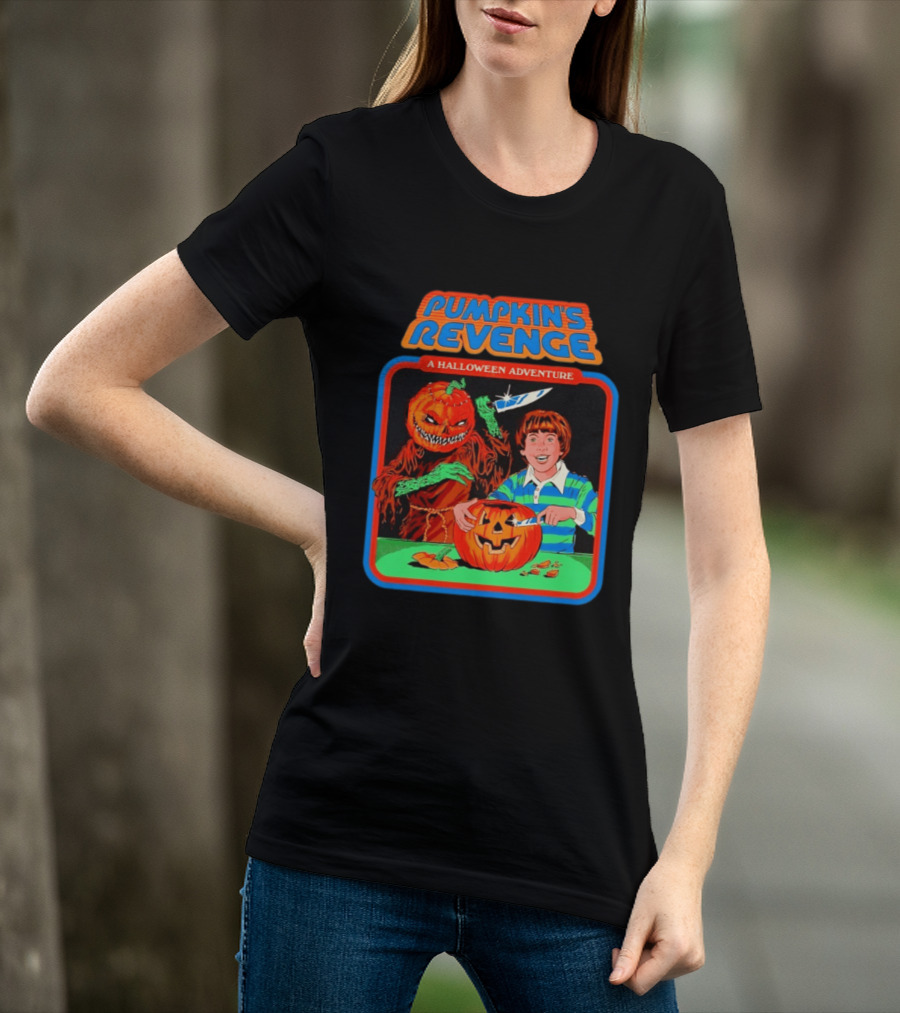 Pumpkin's Revenge A Halloween Adventure Creepy Jack O' Lantern T-Shirt