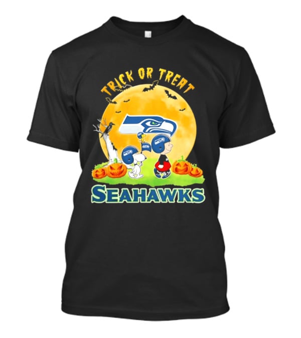 Seattle Seahawks Peanuts Trick Or Treat Halloween Abbey Road 2026 T-Shirt