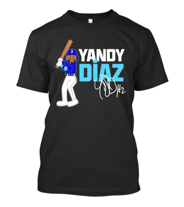 Yandy Diaz Tampa Bay Rays 2026 ALCS Cartoon Player Number 2 T-Shirt
