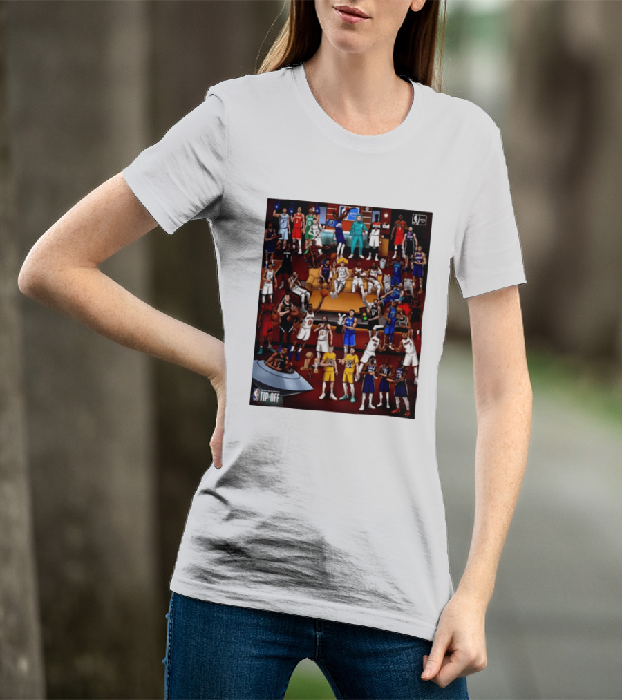 NBA 2026 2027 Season Tip Off Cartoon Players All Stars T-Shirt