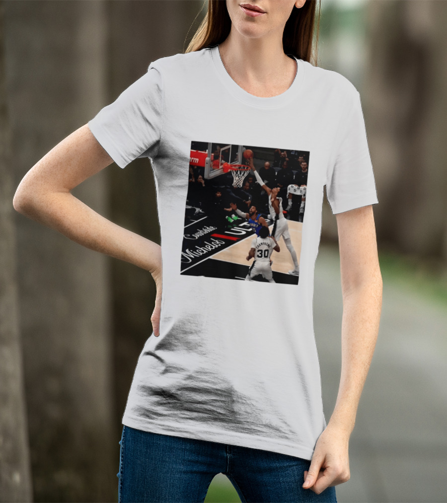 Victor Wembanyama San Antonio Spurs Block Shot Action Thunder Game T-Shirt
