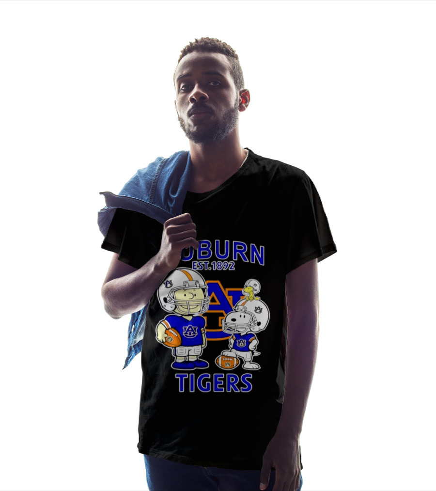 Auburn Tigers 1892 Football Snoopy Charlie Brown Woodstock T-Shirt