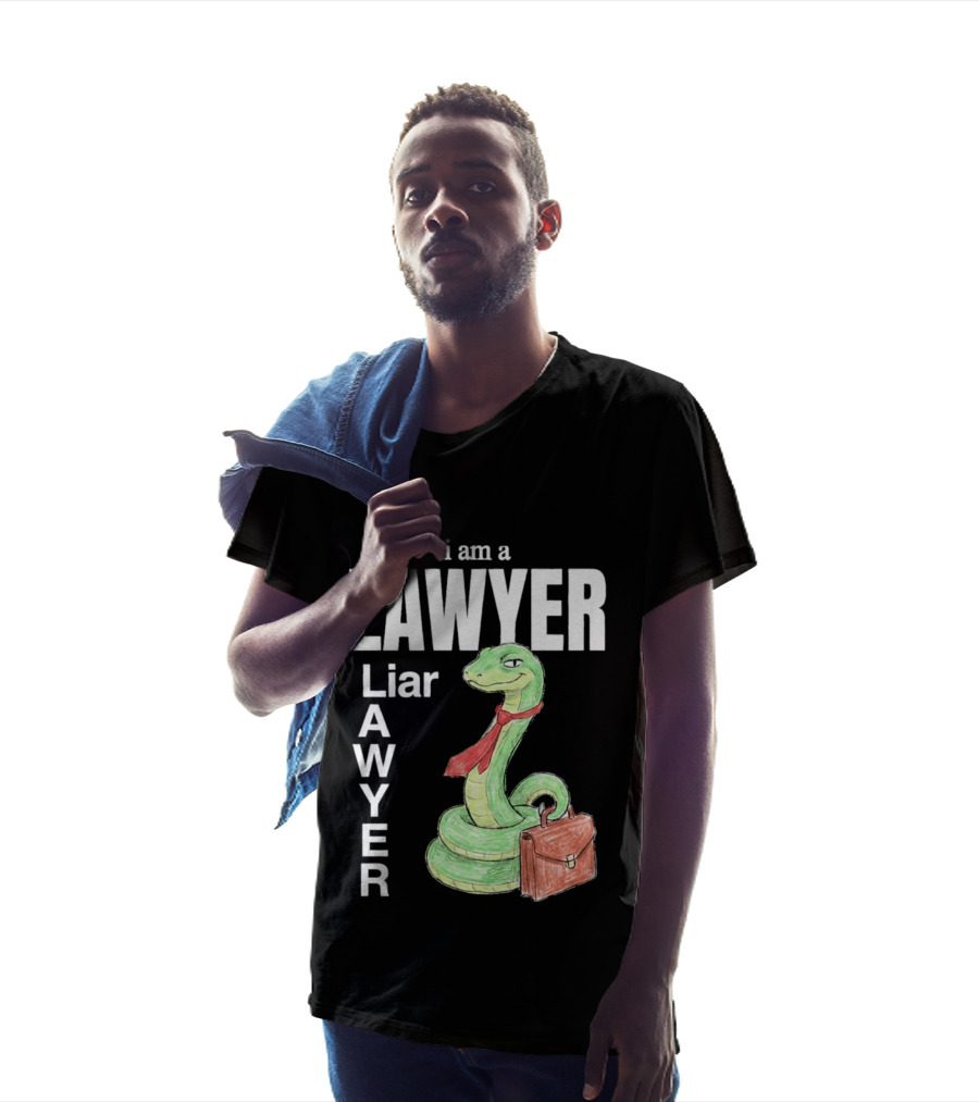 I Am A Lawyer Liar Awyer Snake Briefcase Legal Humor T-Shirt
