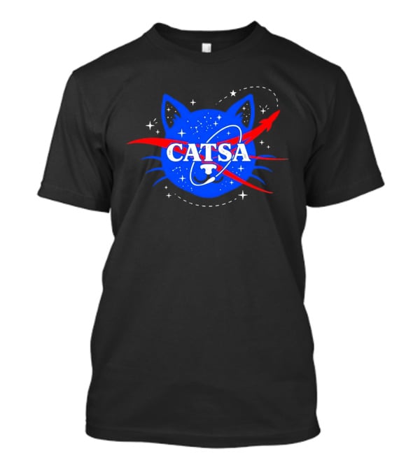 CATSA Space Cat NASA Science Logo Rocket Astronaut T-Shirt