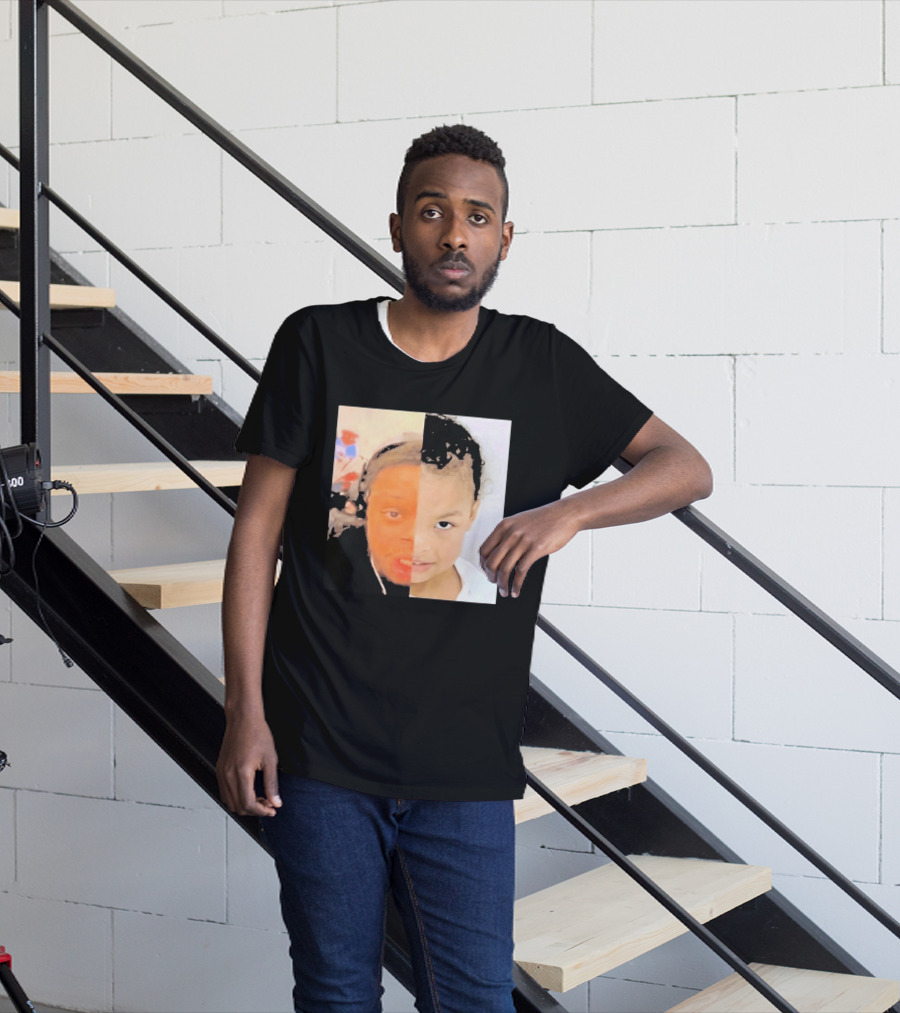 Chrisean Jr Cuffem Split Face Meme Viral Trend T-Shirt