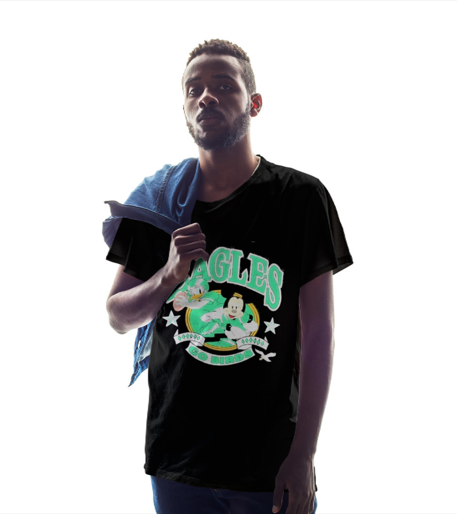 Eagles Go Birds Donald Duck Mickey Mouse Football Stars T-Shirt