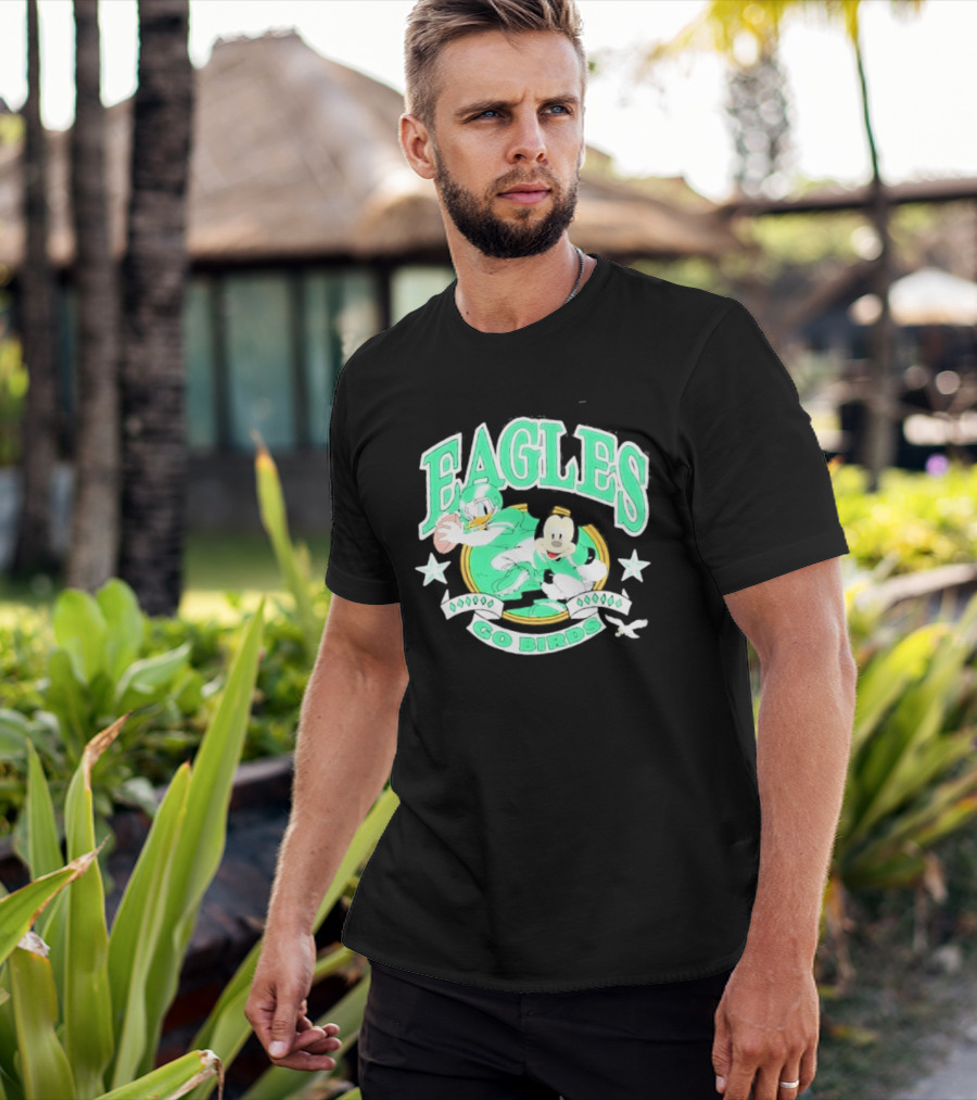 Eagles Go Birds Donald Duck Mickey Mouse Football Stars T-Shirt