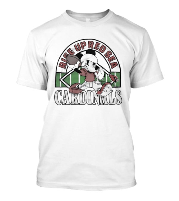 Mickey Mouse Arizona Cardinals Rise Up Red Sea Football T-Shirt