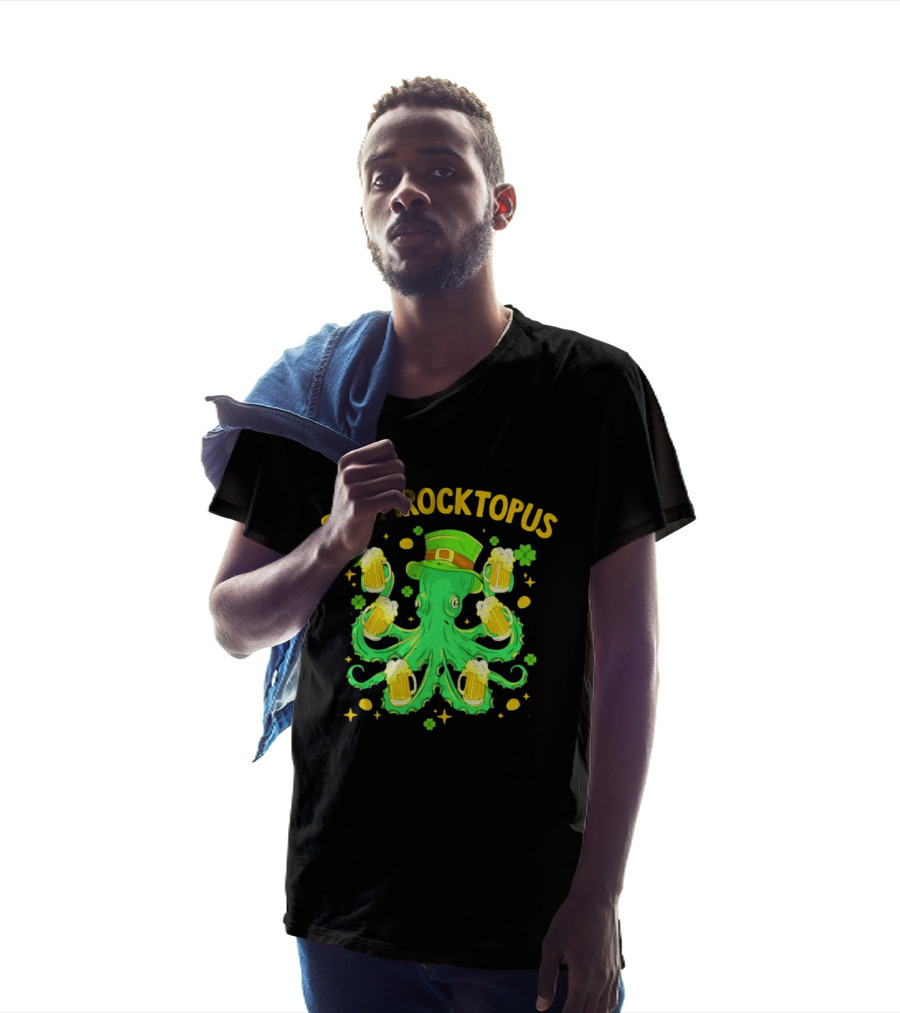 Shamrocktopus Octopus St Patrick's Day Beer Hat Shamrocks T-Shirt