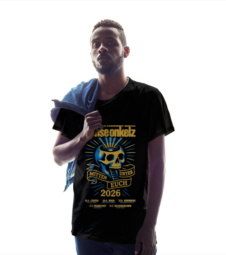 Böhse Onkelz Mitten Unter Euch Tour 2026 Leipzig Berlin Bremen Frankfurt Gelsenkirchen Skull T-Shirt