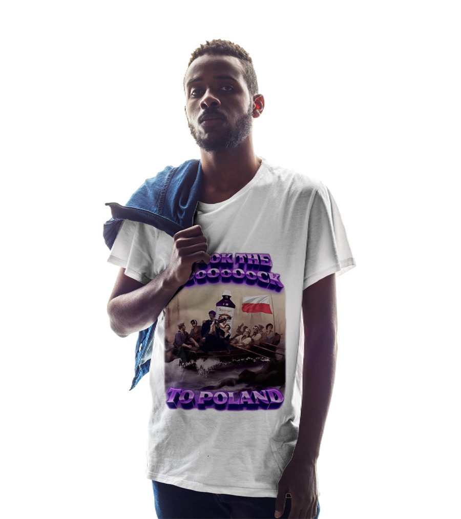 I Took The Wock To Poland Bold Letters Polish Flag Boat Scene T-Shirt