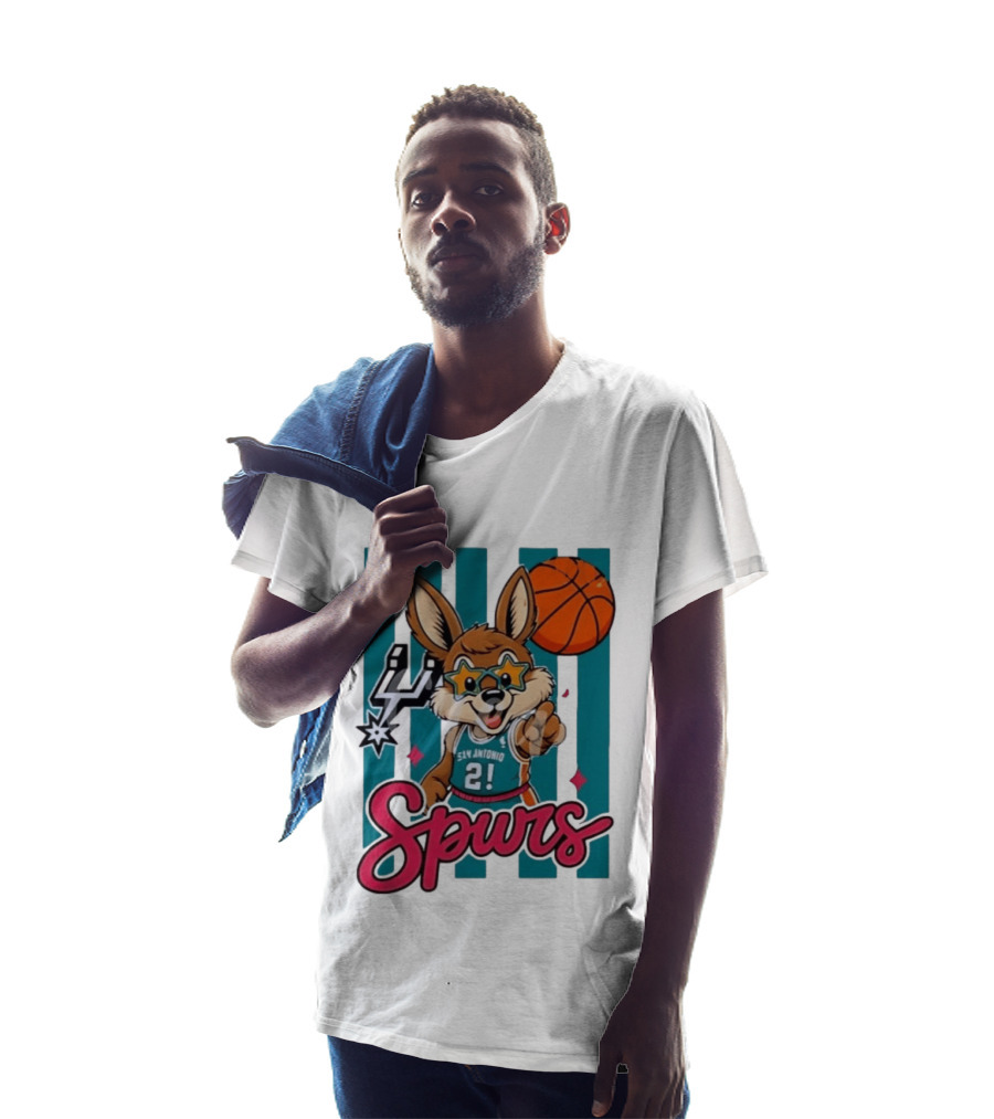 San Antonio Spurs Mascot Basketball Star Glasses Youth 21 T-Shirt