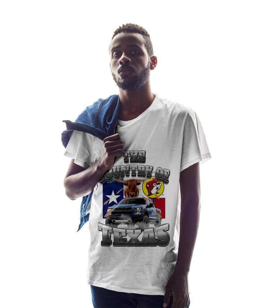 The Country Of Texas Ford Raptor Truck Longhorn Buc Ee's Star Flag T-Shirt