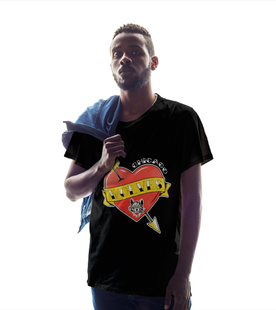 Chicago Wolves Heart Arrow Banner T-Shirt