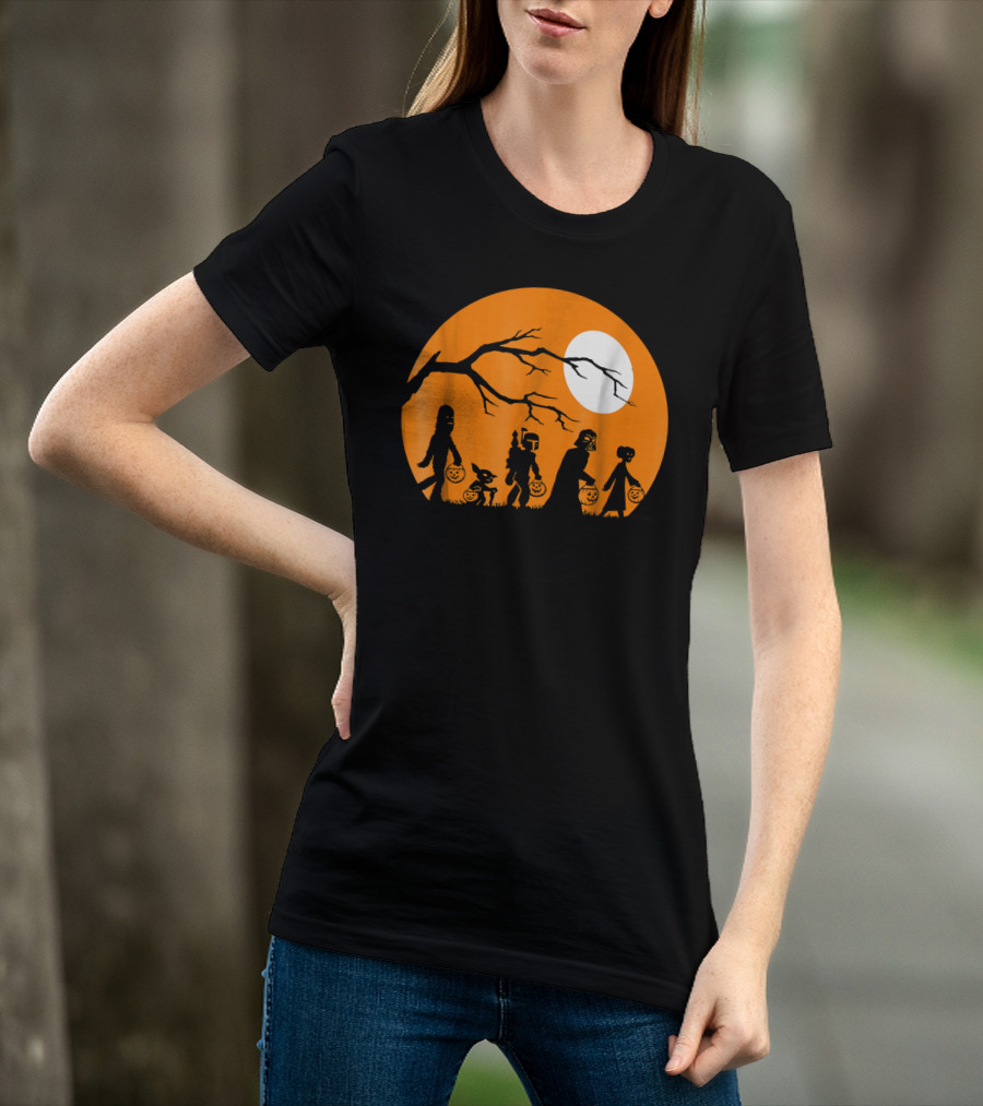 Shop Halloween Online Trick Or Treat Sci-Fi Silhouettes Moon T-Shirt