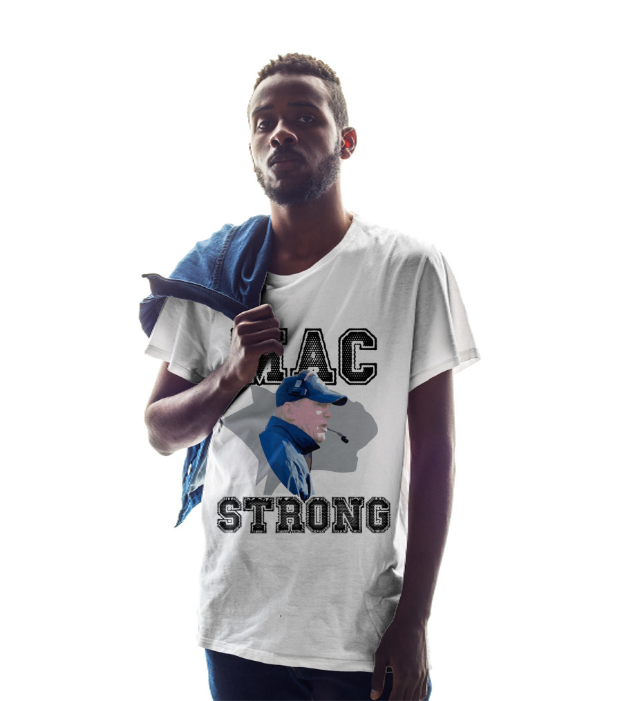 Mac Strong Coach Headset Sports Theme With Bold Text And Face Profile T-Shirt