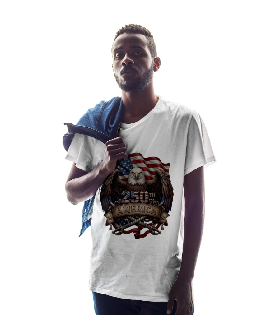 Patriotic Bald Eagle USA Flag America 250th Anniversary T-Shirt