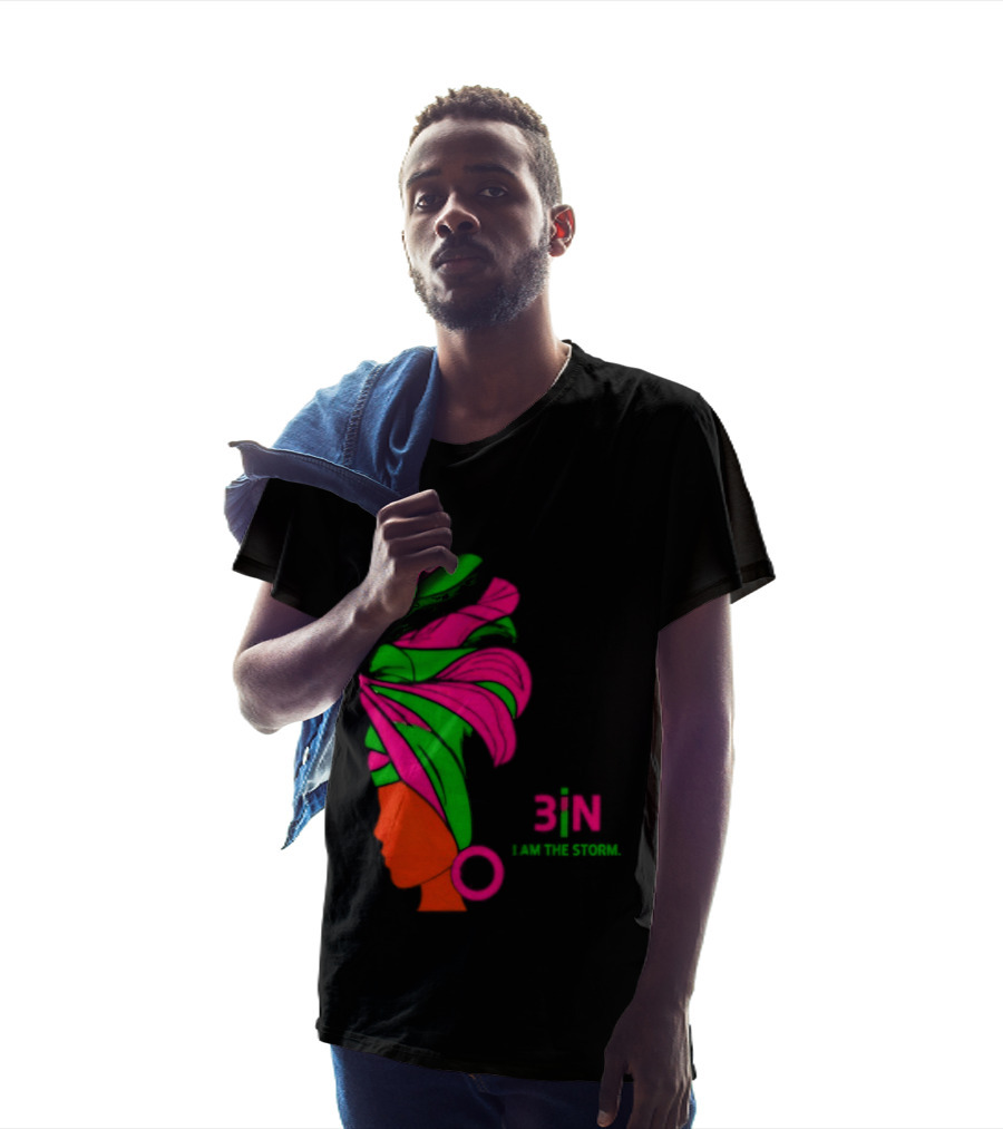 3In I Am The Storm Black Woman Headwrap Lashing Enerol T-Shirt
