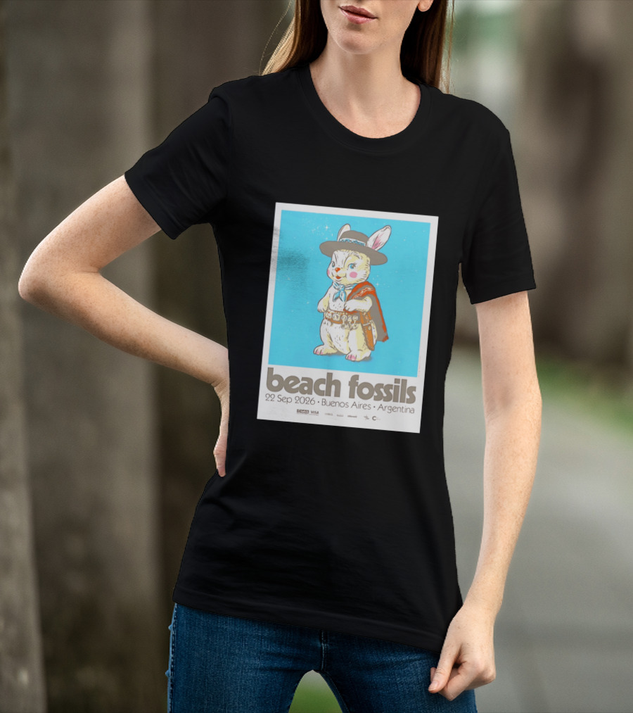 Beach Fossils 22 Sep 2026 Rabbit Poncho Buenos Aires Argentina T-Shirt