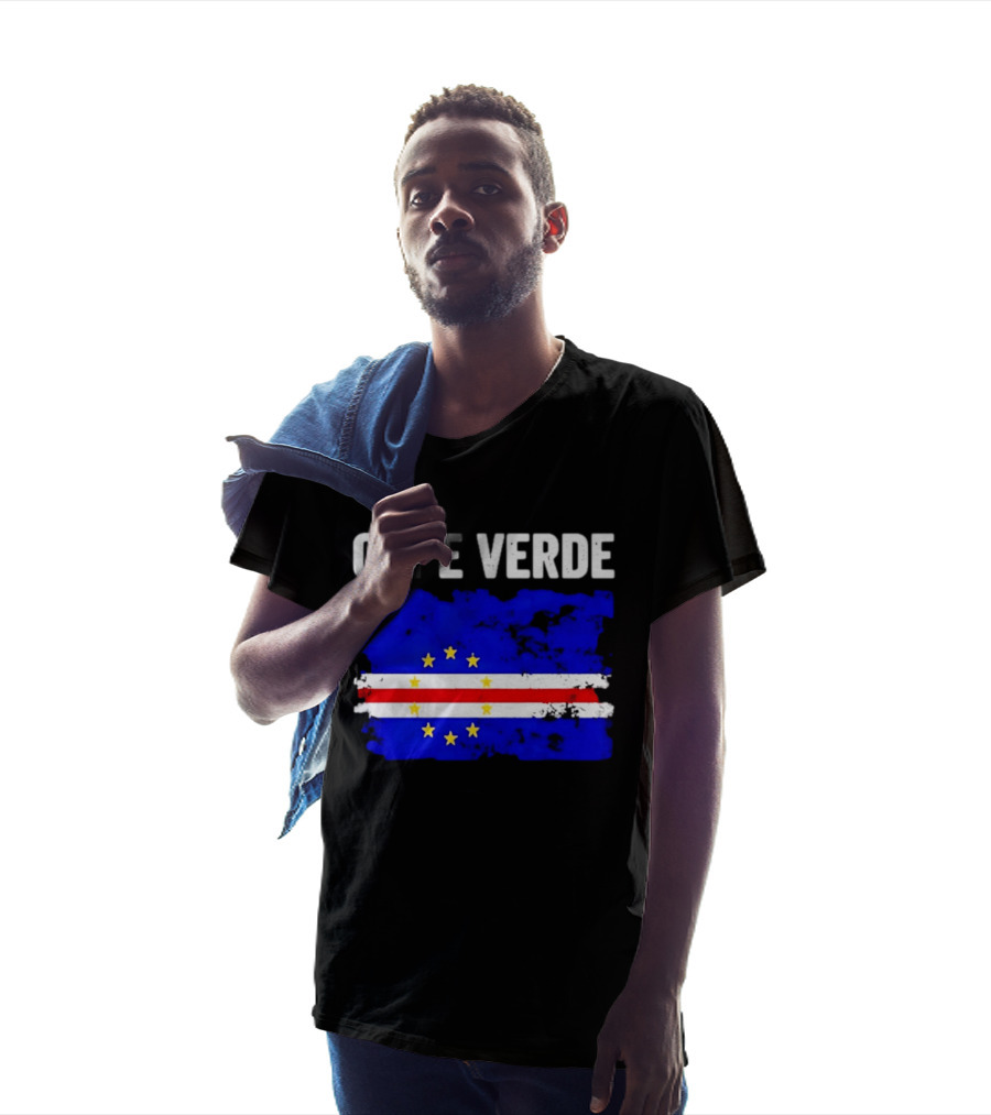 Cape Verde Distressed Flag Design Six Yellow Stars T-Shirt