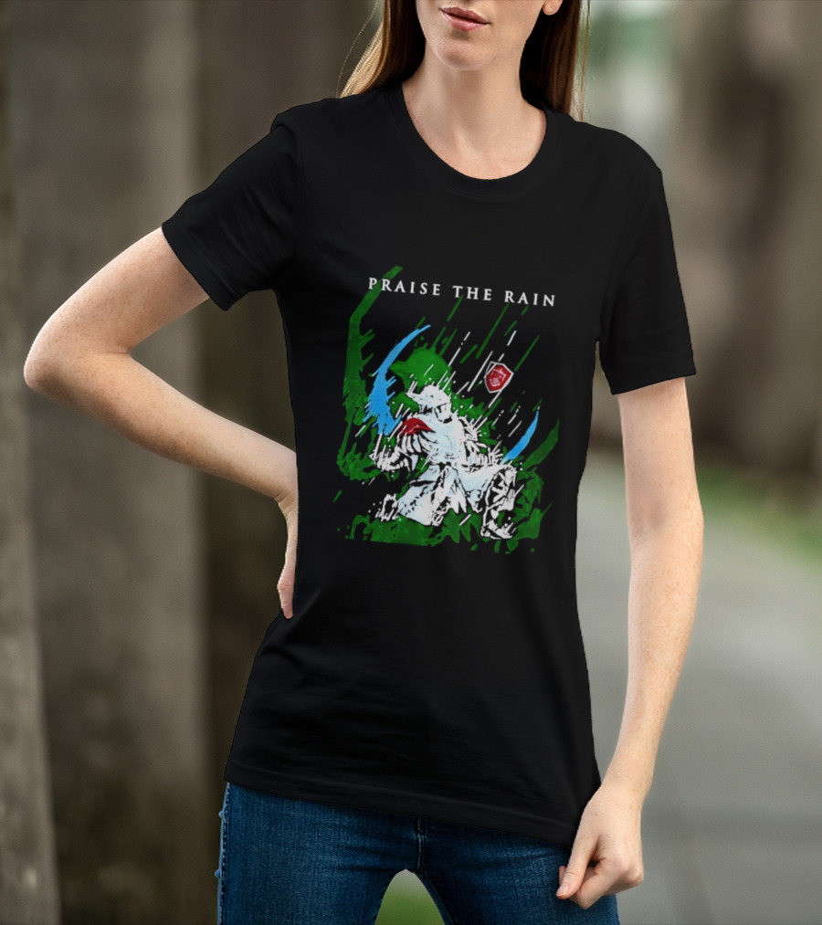 Praise The Rain Warrior Energetic Green And Blue Splash T-Shirt