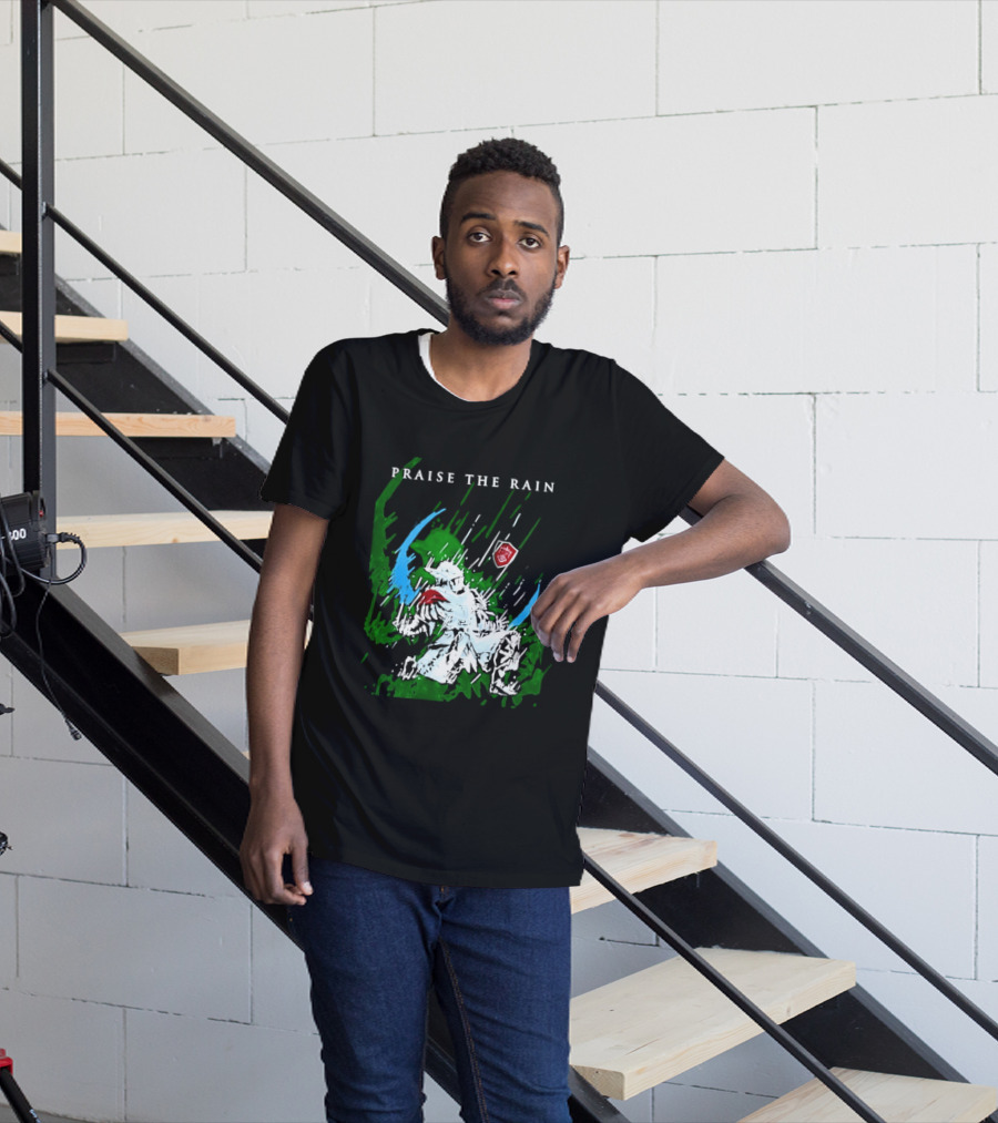 Praise The Rain Warrior Energetic Green And Blue Splash T-Shirt