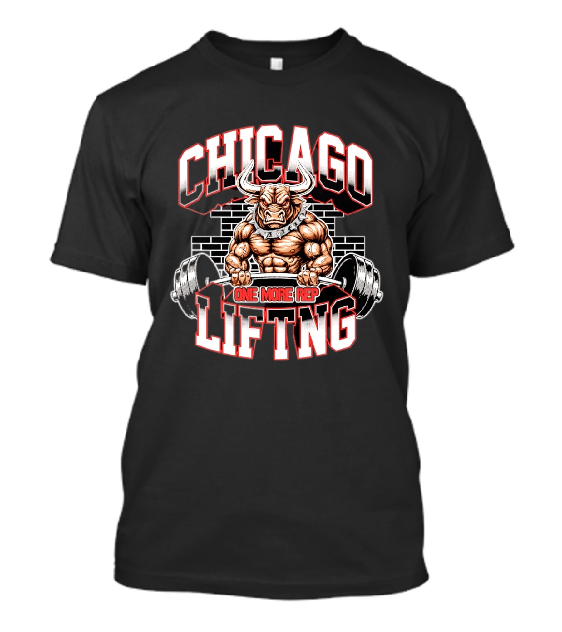 Chicago Lifting Bull One More Rep Weightlifting T-Shirt