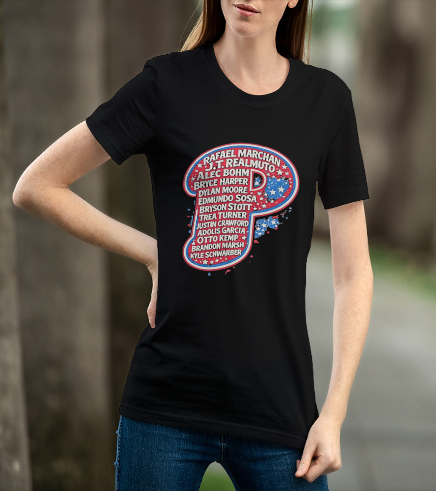 Rafael Marchan JT Realmuto Alec Bohm Bryce Harper Philadelphia Phillies T-Shirt