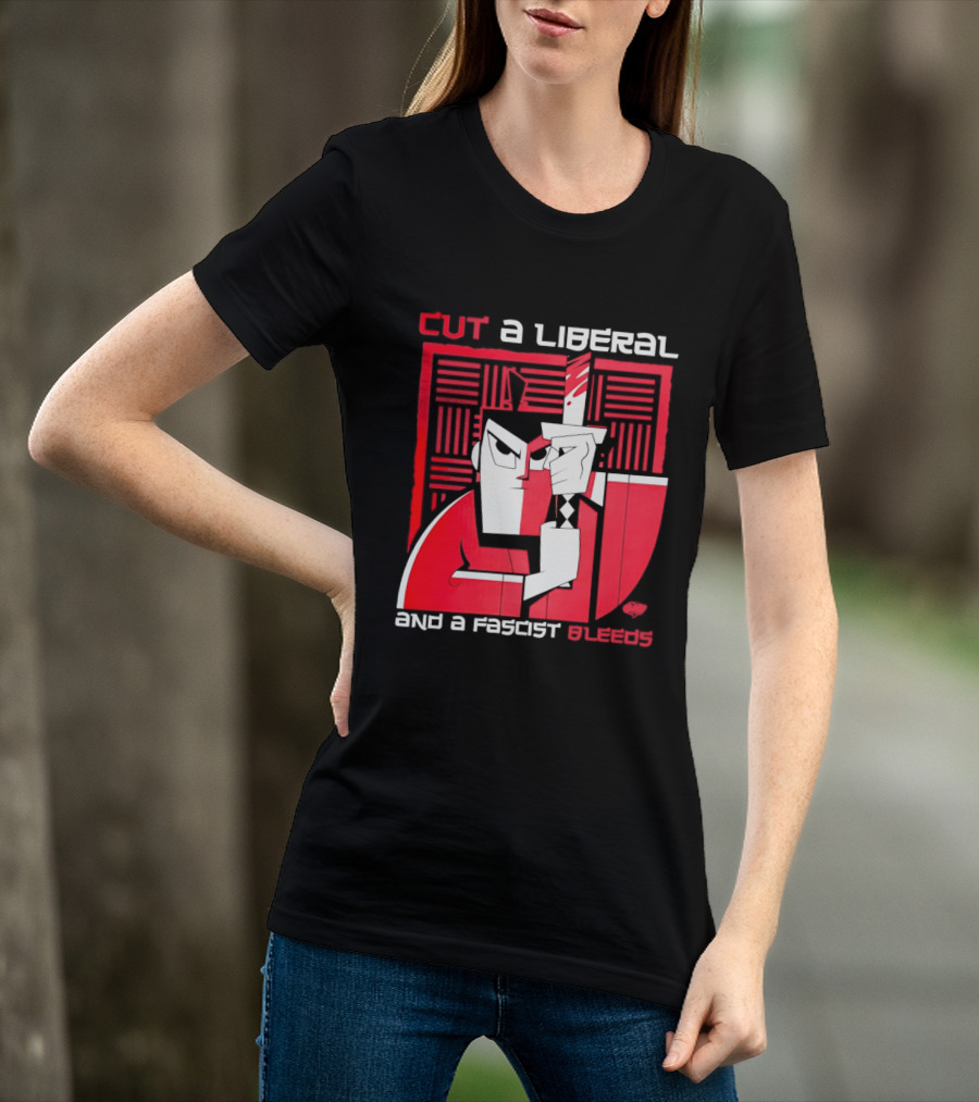 Samurai Jack Cut A Liberal And A Fascist Bleeds Political Art Image T-Shirt