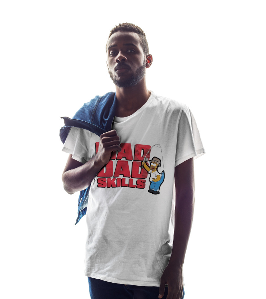 Mad Dad Skills Simps Homer Fishing T-Shirt