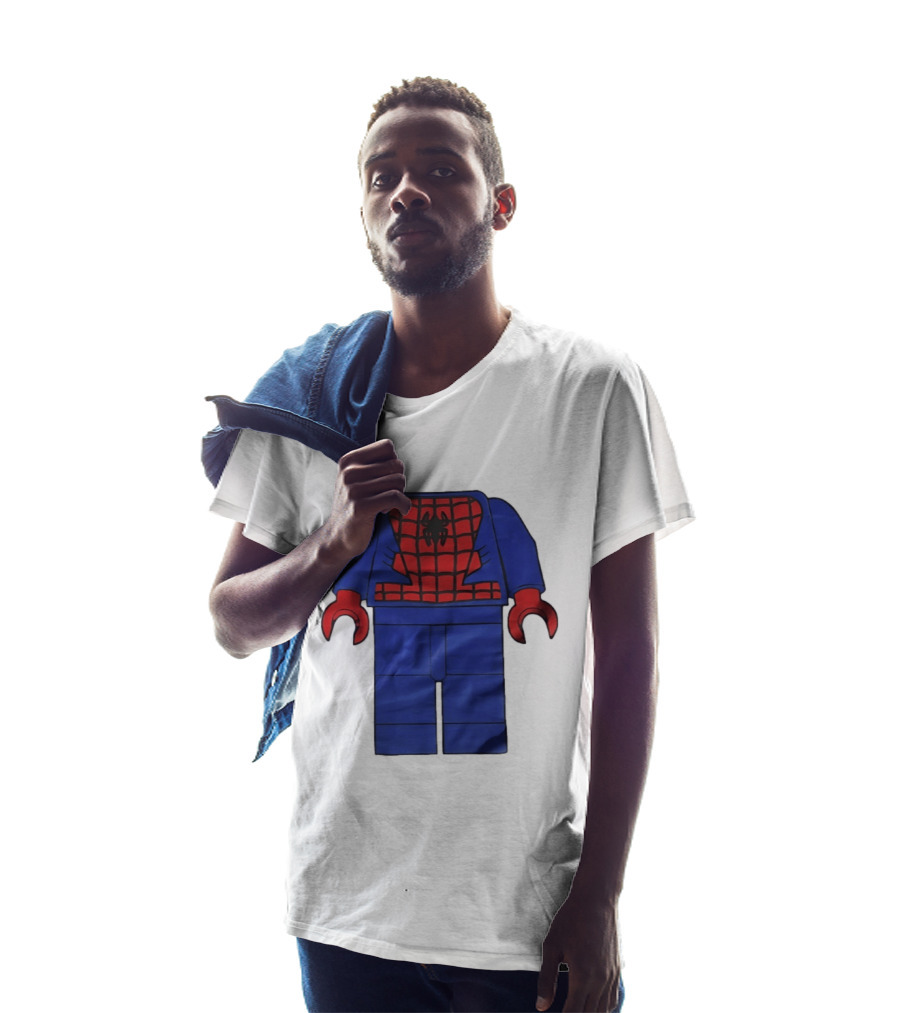 Lego Spider Man Minifigure Marvel Super Hero Iconic Costume Red And Blue Suit T-Shirt