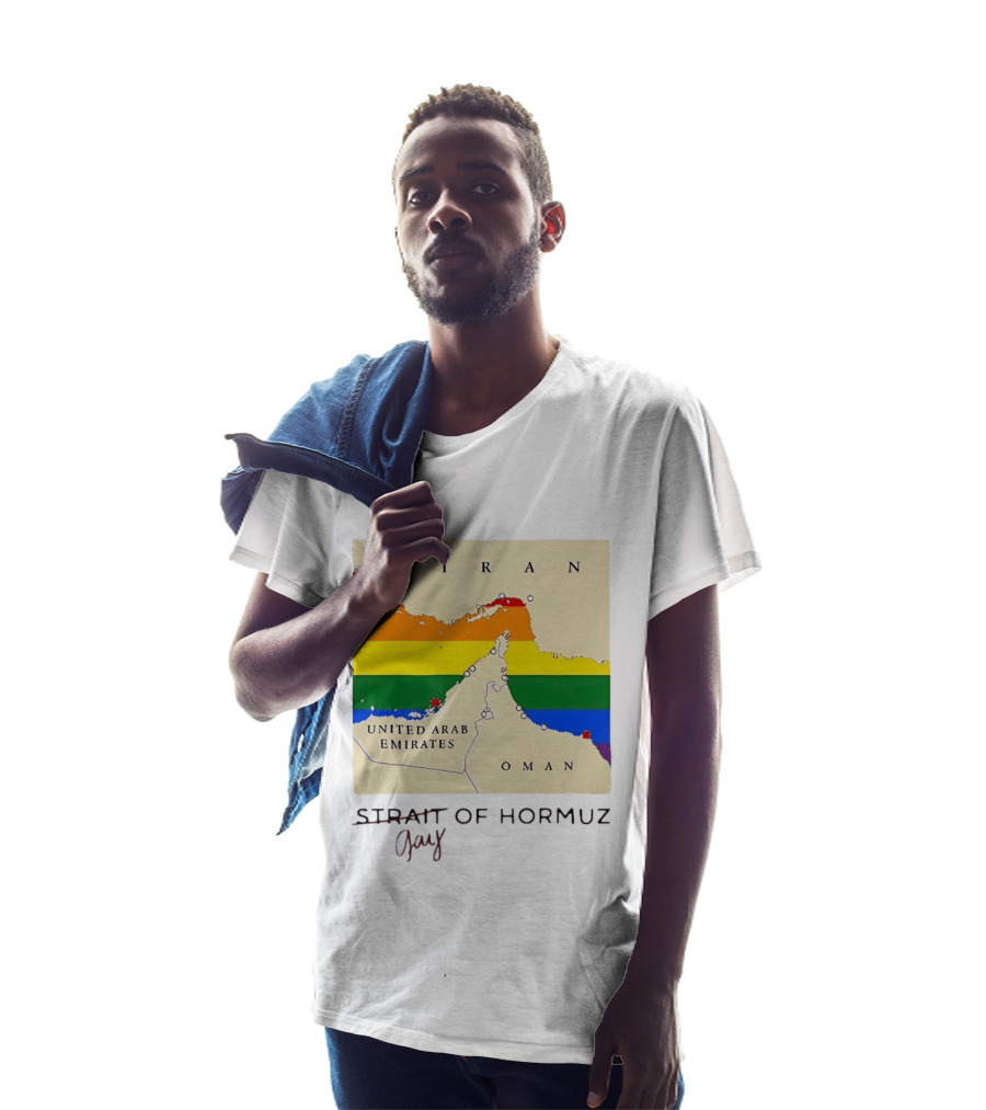 Strait Of Hormuz Map Pride Rainbow Gay Wordplay Pun T-Shirt