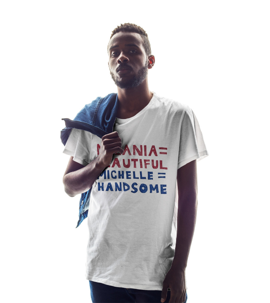 Melania Equals Beautiful Michelle Equals Handsome Red And Blue T-Shirt
