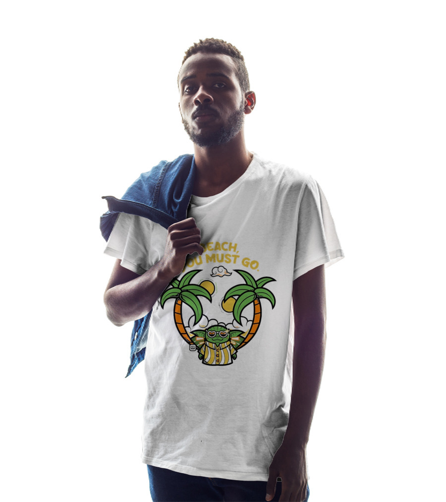 Grogu Hawaiian Outfit Beach You Must Go Palm Trees Sunglasses T-Shirt