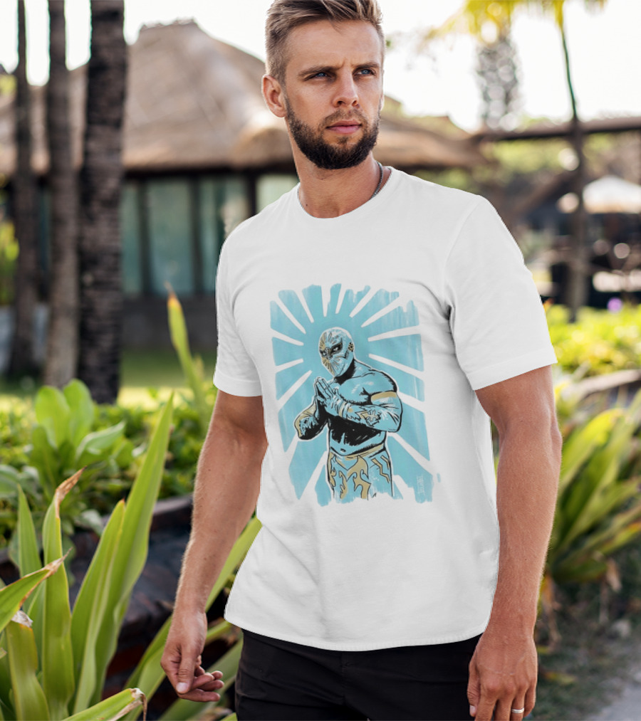 Místico Lucha Libre Wrestler CMLL Wrestling Masked Starburst T-Shirt