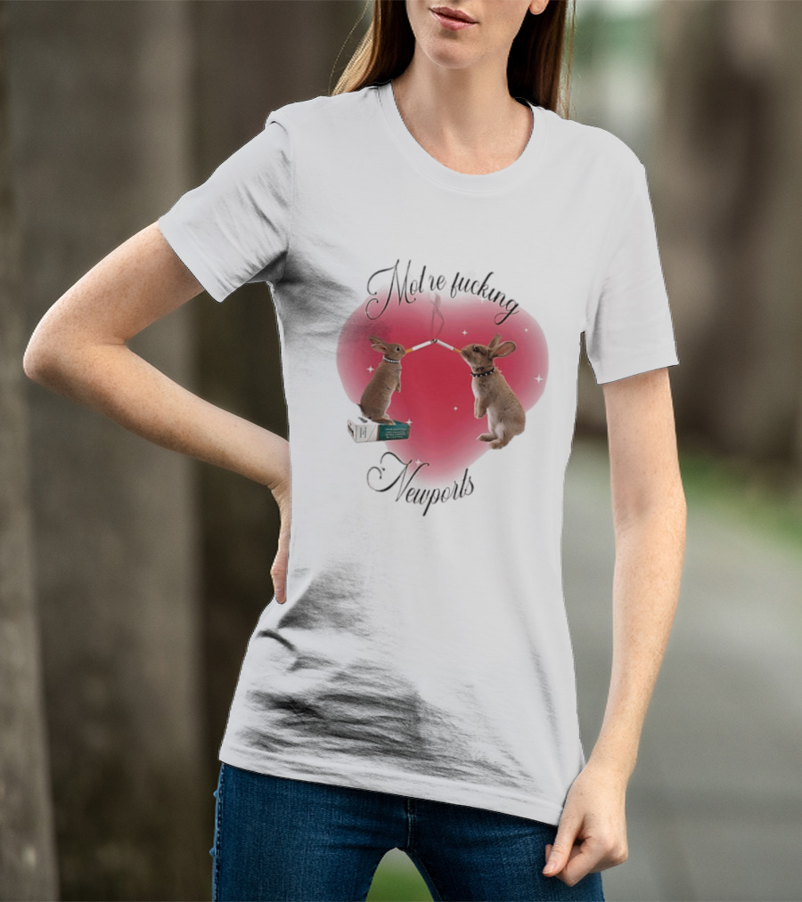 Motherfucking Newports Rabbits Smoking Cigarettes T-Shirt