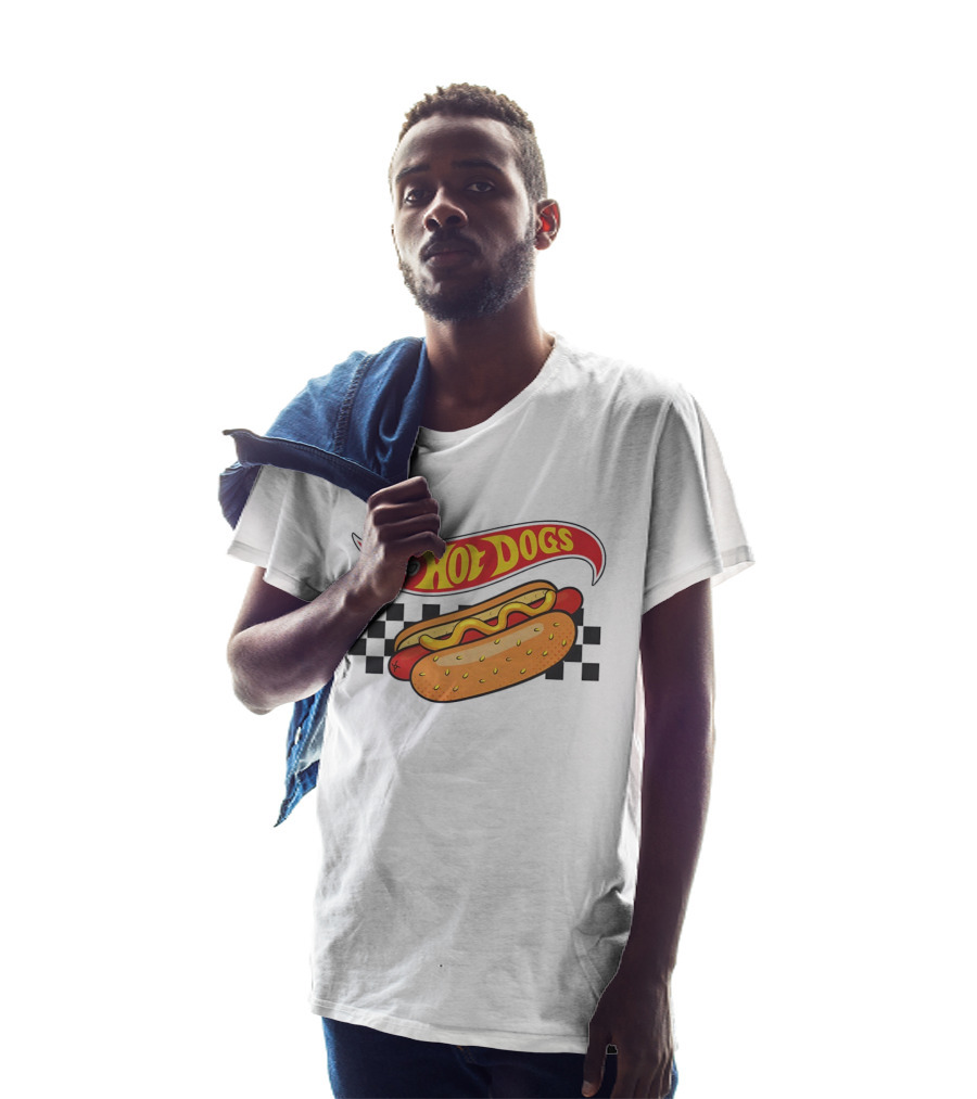 Hot Dogs Checkerboard Flame And Bun T-Shirt