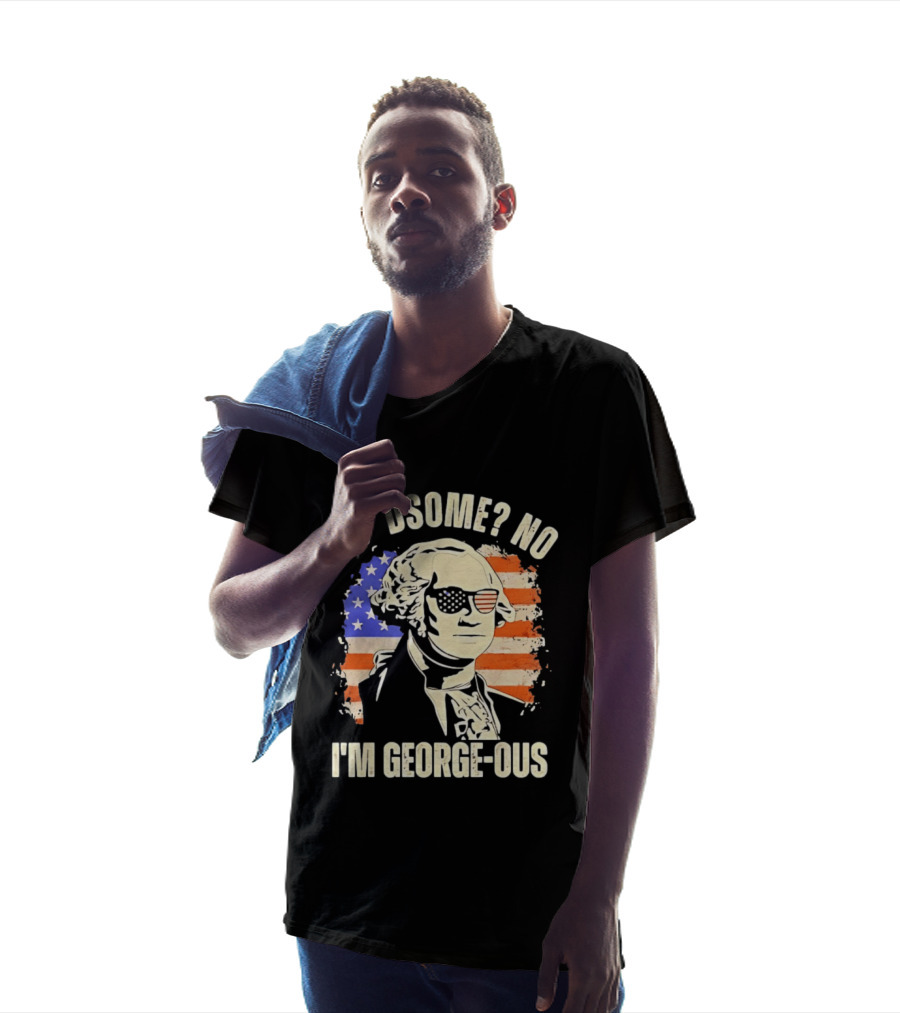 George Washington I'm Georgeous American Flag Sunglasses T-Shirt