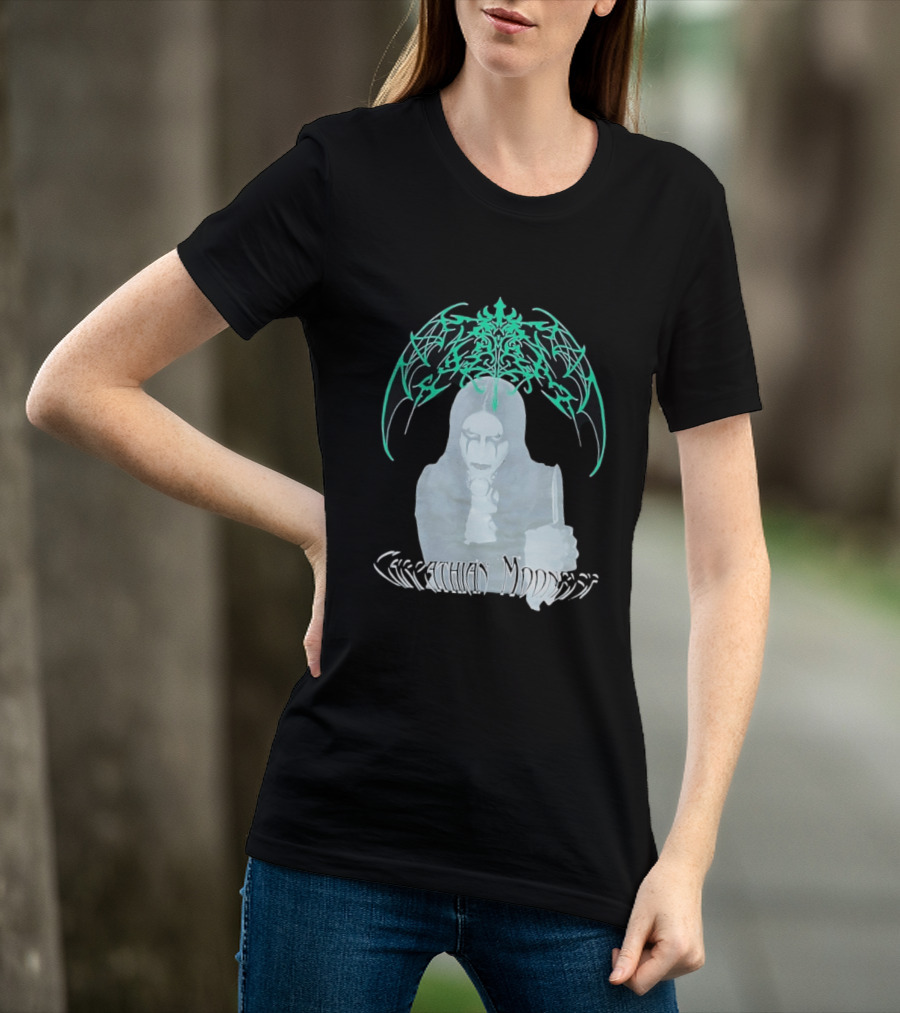 Carpathian Moonrise Hooded Figure With Knife Metal Band T-Shirt