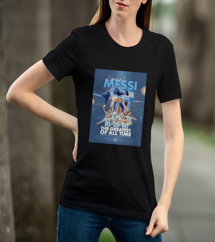 Lionel Messi The Greatest Of All Time Argentina Multi Photo Collage T-Shirt