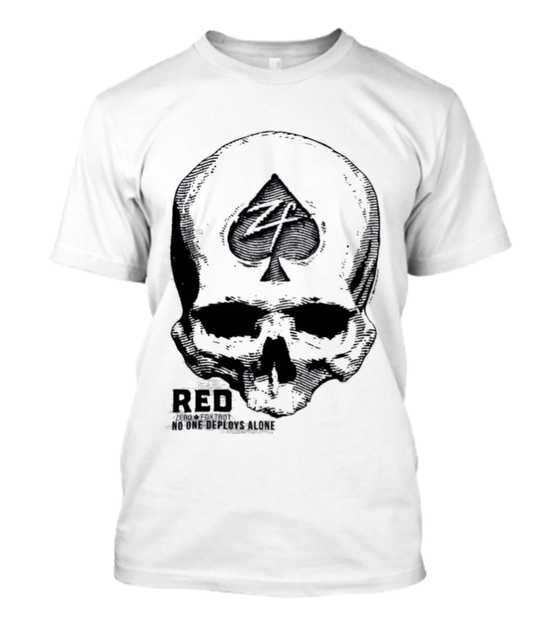R.E.D Zero Foxtrot Skull Ace Spade Honor Remember Everyone Deployed T-Shirt