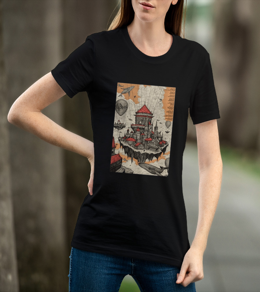 Opeth 2026 Summer Tour Exclusive Floating City With Whales And Balloons T-Shirt