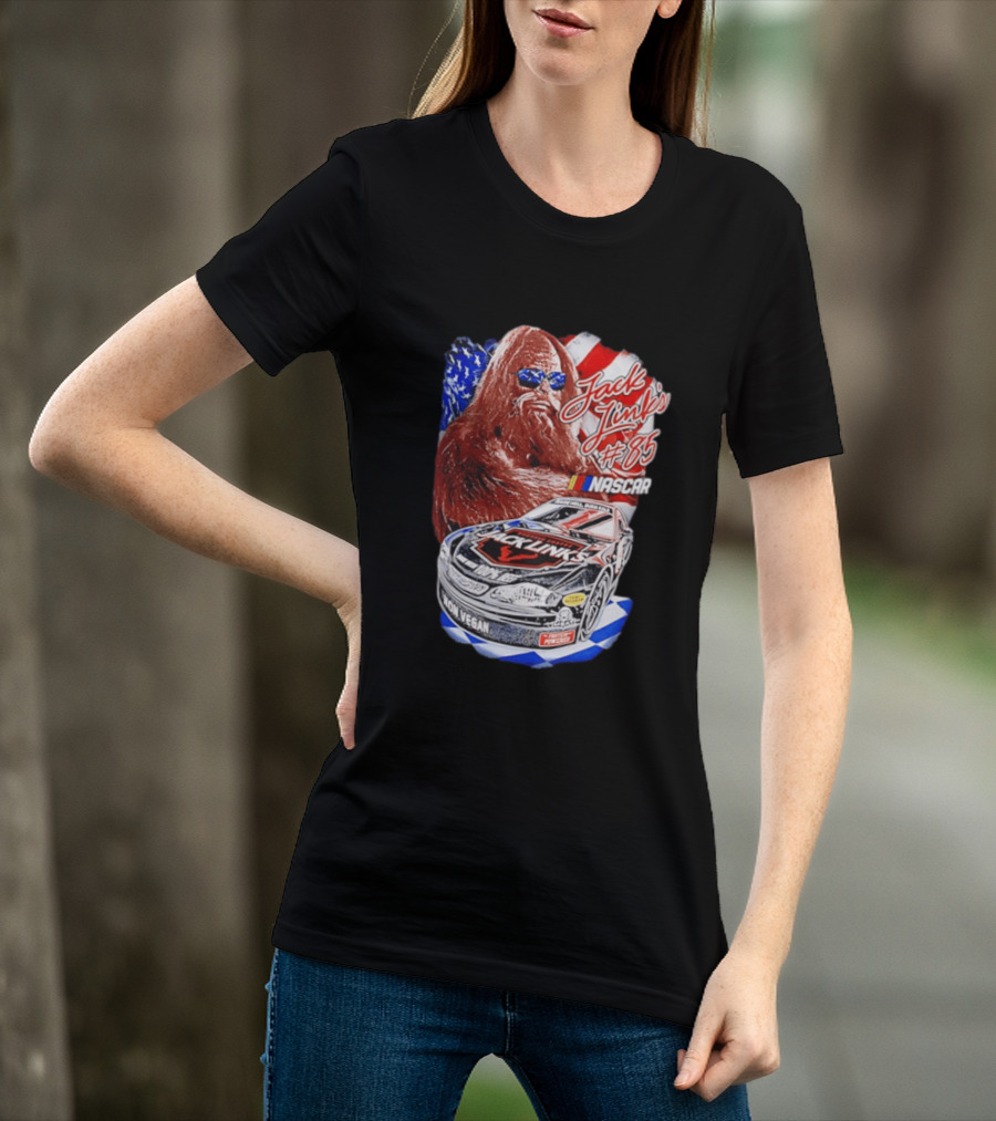 Jack Link's Bigfoot #85 NASCAR American Flag Non Vegan T-Shirt